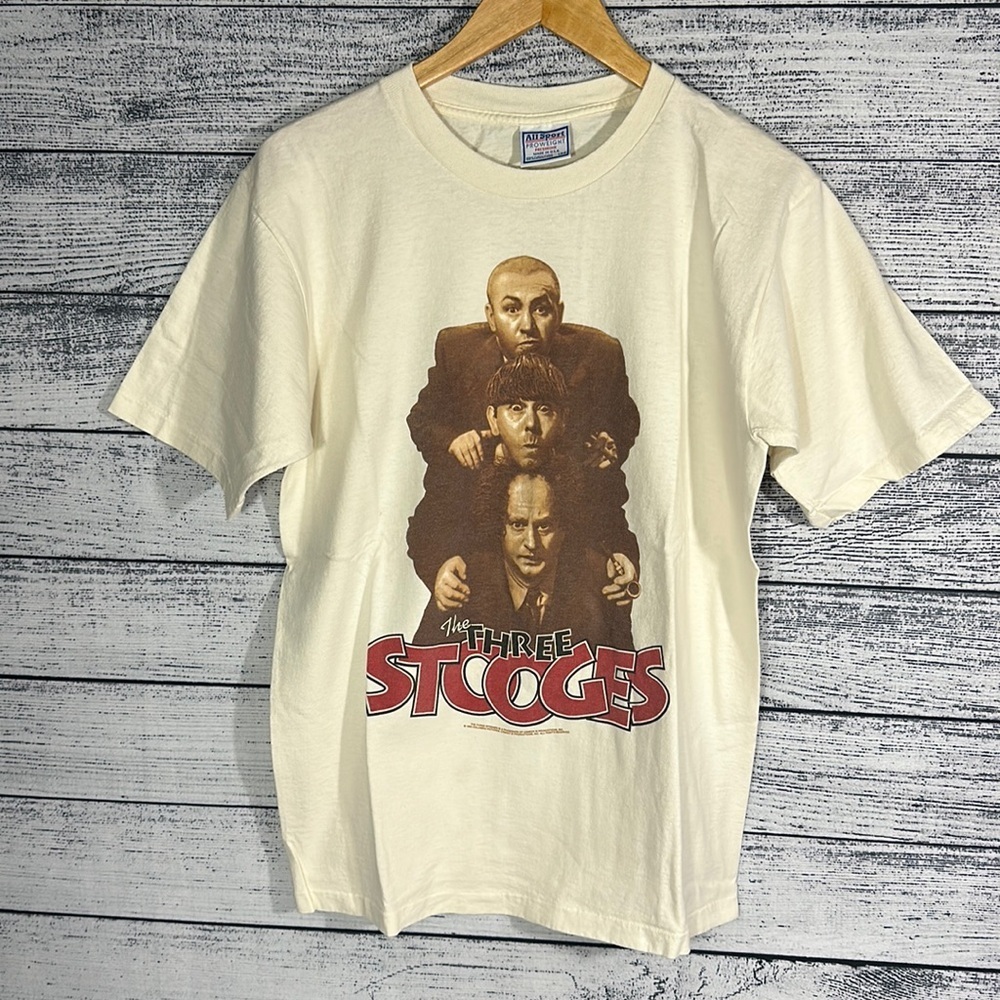 Vintage The Three 3 Stooges 1995 Single Stitch Tee Shirt L AllSports USA Made